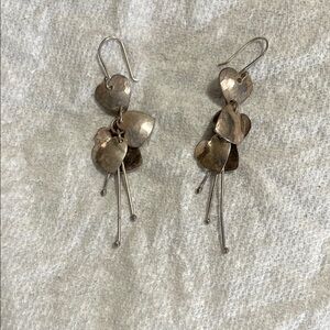 Silver Heart Dangle Earrings